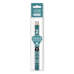 TRIANGULAR BLACK LEAD PENCIL, B-STRIPED, 2PCS ARS UNA