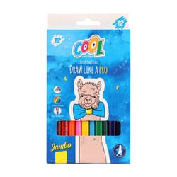 Coloured pencil set, triangular, jumbo, COOL BY VICTORIA, 6 different colours