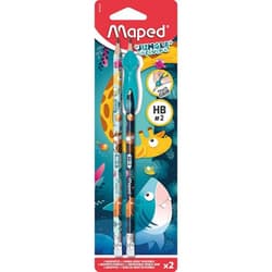 Graphite pencil with rubber, HB, triangular, pencil grip, MAPED "Jungle Fever", 2 different patterns