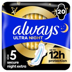 Always Ultra Secure Night Egészségügyi Betét, 5-ös méret