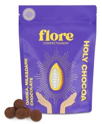 Flore Confectionery Szent Kakaó drazsé: Kakaóméz, tej-és étcsokoládé drazsé