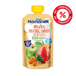 Hamánek desszert alma körte homoktövis tasakos 6 hónapos kortól