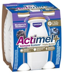 Actimel Triple Action Bluberry Blackberry Yoghurt Drink (4x100ml)
