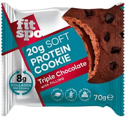 FITSPO PROTEIN COOKIE, 20G PROTEIN,8G COLLAGEN, TRIPLE CHOCO, 70G