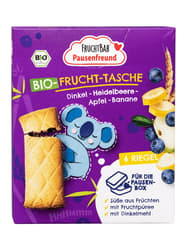 Fruchtbar Pausendfreund BIO Gyümölccsel töltött-keksz, tönköly, áfonya, alma, banán 3 éves kortól (6x22g)