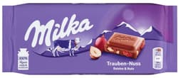 Milka Alpine Milk Chocolate with Raisins and Hazelnut Pieces