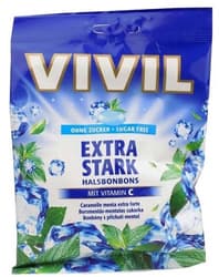 VIVIL cukormentes extra erős borsmentás-mentolos torokcukor