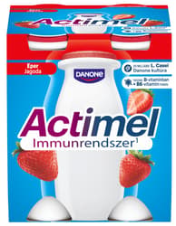 Actimel Low Fat, Live Cultured, Strawberry Flavoured Yoghurt Drink (4x100 ml)