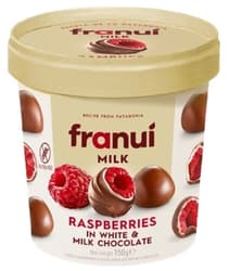 FranuÍ - fresh raspberries coated in white & milk chocolate