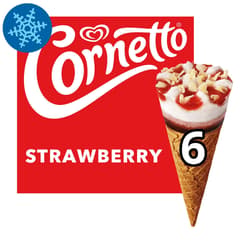 CORNETTO Multipack Funnel Ice Cream Strawberry 6x90ml