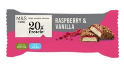 Marks & Spencer Málna és vanília ízesítésű fehérjeszelet tejcsokoládéban