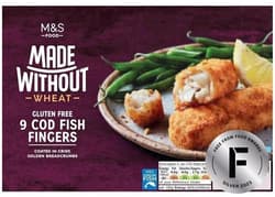 Marks & Spencer 9 darab tőkehal rudacska gluténmentes morzsabevonattal