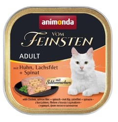 Animonda Feinsten Adult alutálkás nedveseledel felnőtt macskáknak, csirke-lazacfilé-spenót