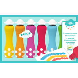 Djeco Marok filc készlet 6 színben - Pontozó színezés - 6 foam markers