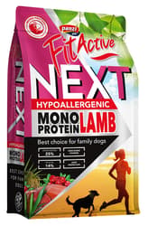 FitActive Next monoproteines hipoallergén száraztáp felnőtt kutyáknak, bárány-áfonya