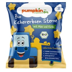 Pumpkin Organics Bio Csicseriborsó csillagok kukoricával és sütőtökkel 12 hónapos kortól