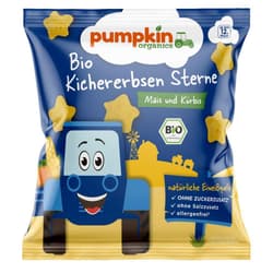 Pumpkin Organics Bio Csicseriborsó csillagok kukoricával és sütőtökkel 12 hónapos kortól