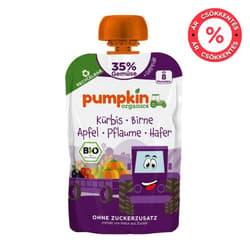 Pumpkin Organics Bio Sütőtök körte szilva zabbal tasakos püré 8 hónapos kortól