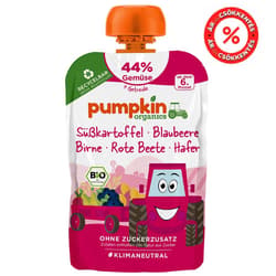 Pumpkin Organics Bio Vegetable Puree from Sweet Potato and Red Beets with Blueberries and Oats 6m+