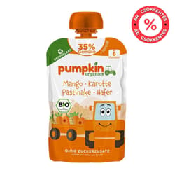Pumpkin Organics Bio Mangó sárgarépa paszternák zabbal tasakos püré 6 hónapos kortól
