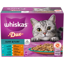 Whiskas duo alutasakos macskaeledel halas-húsos válogatás (12x85g)