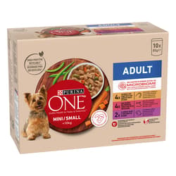 PURINA ONE MINI Adult Csirkével/Marhával/Báránnyal szószban nedves kutyaeledel