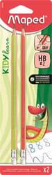 Write learning graphite pencil with rubber, HB, triangle, MAPED "Kidy Learn", 2 pcs