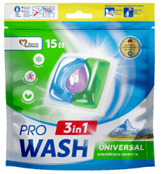 PRO WASH 3 in 1 Alpesi Frisseség univerzális mosókapszula