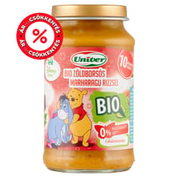 Univer Bio Zöldborsó marharagu rizzsel Bébiétel 10 hónapos kortól