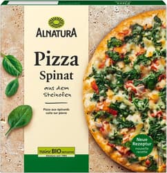 Alnatura Bio Pizza spenóttal, sajttal és hagymával, gyorsfagyasztott
