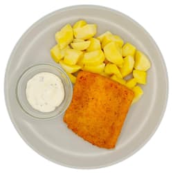 Pappudia  Fried cheese with potatoes and tartar sauce