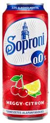 Soproni Meggy-Citrom 0,0% alkoholmentes sörital 0,5l doboz