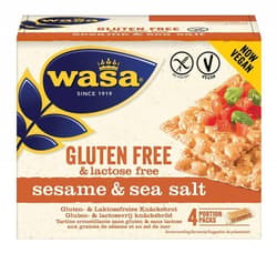 Wasa glutén- és laktózmentes ropogós kenyérszeletek szezámmaggal és tengeri sóval