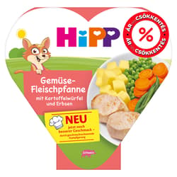 Hipp BIO Zöldségek sertéshússal és zöldborsóval, 1 éves kortól