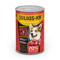 Julius-K9 complete wet food for dogs, beef and liver