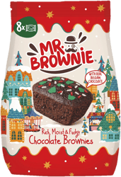 Mr. Brownie Winter edition brownies with belgian chocolate and sugar decorations
