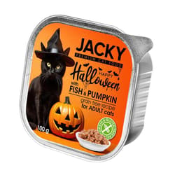 Jacky Halloween alutálkás pástétom macskaeledel, hal-sütőtök