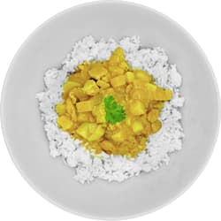 Pappudia Yellow curry, rice