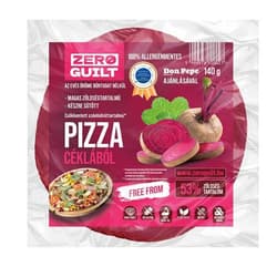 High vegetable content, pre-baked, frozen pizza base with beetroot