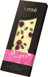 Lissé White Chocolate Bar Pistachio, Raspberry with No Added Sugar