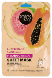 Organic Shop Antioxidáns és anti-aging  fátyolmaszk guavával és papayával 25g
