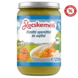 Kecskeméti Bio Zöldségek rizzsel spenóttal és sajttal, 8 hónapos kortól