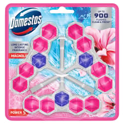 Domestos Power5 Magnolia illatú WC illatosító blokk, 3x50 g