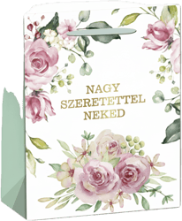 Ajándéktasak rózsa Nagy szeretettel neked 11x14 cm