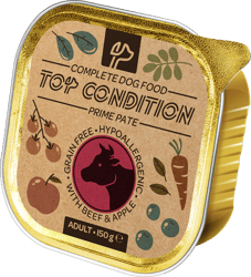 Top Condition dog food with beef and apple, 150 g