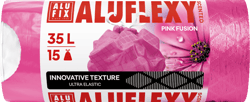 ALUFIX szemeteszsák zárószalaggal ALUFLEXY PINK FUSION LDPE, rózsaillatú 35 literes