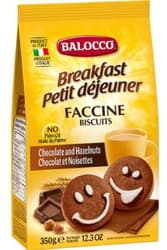 Faccine shortbread biscuits with cocoa and chocolate