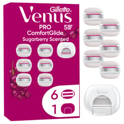 Gillette Venus Pro Comfort Glide Sugarberry Borotvabetét Női Borotvához, 6 db, Pengevédővel