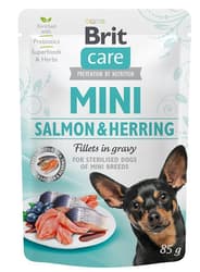 Brit Care Mini Pouch Salmon&Herring sterilised fillets in gravy 85 g