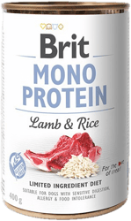 Brit Monoprotein teljes értékű nedves kutyaeledel, bárány és rizs 400g